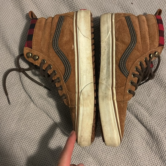 VANS scotchgard sk8 hi MTE brown, red plaid SIZE 9W/7.5M - Picture 4 of 5